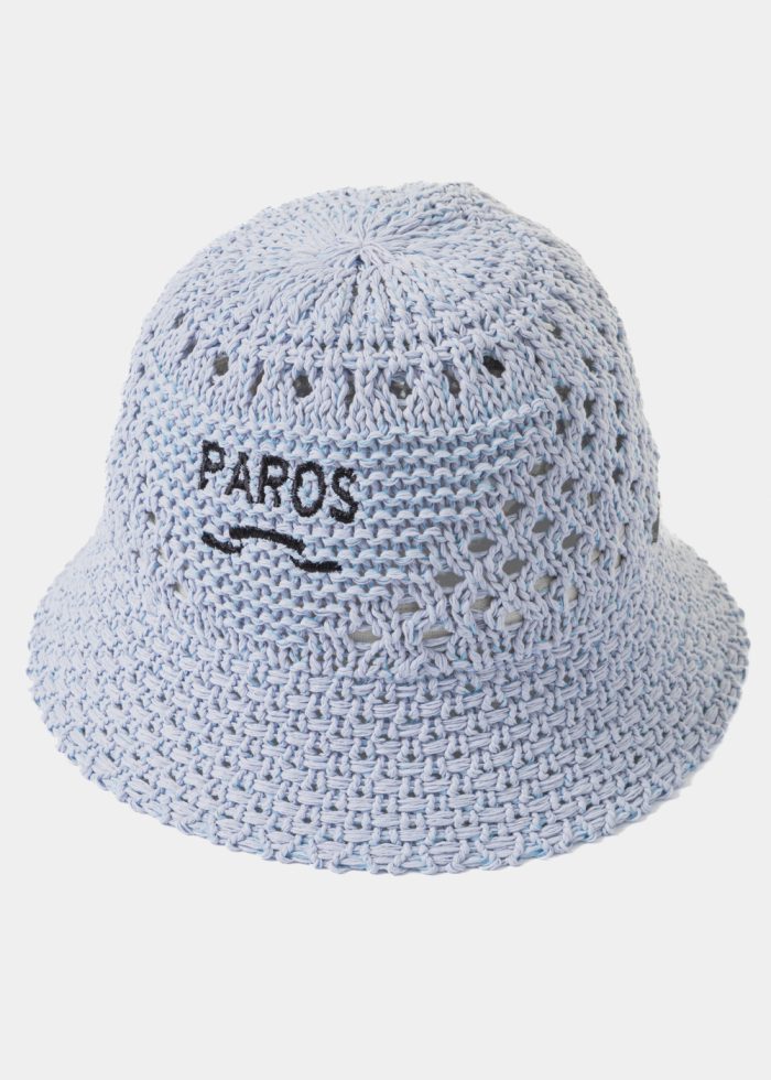 Light Blue "Paros" Knitted Bucket Hat - Image 2