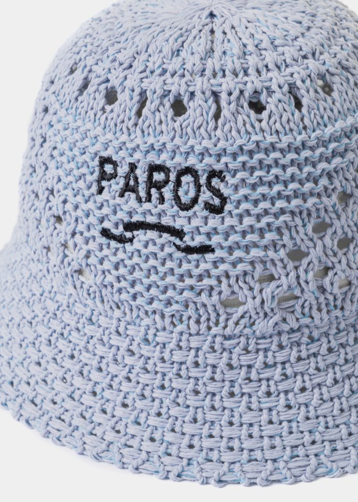 Light Blue "Paros" Knitted Bucket Hat - Image 3