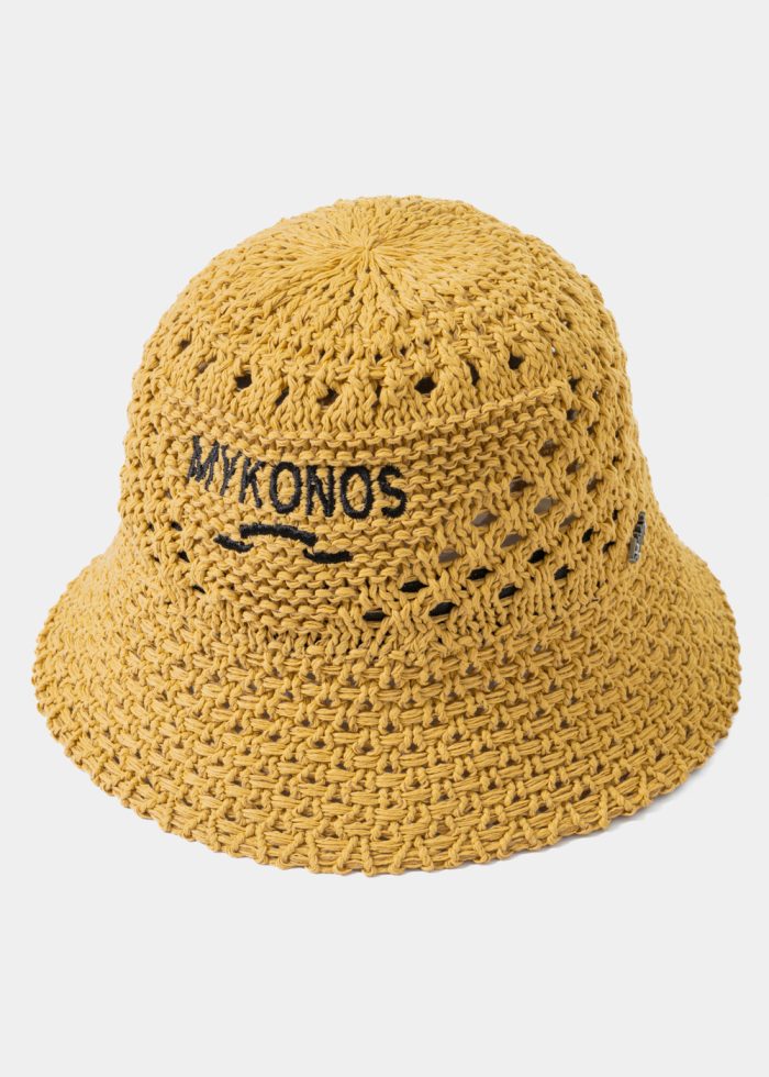 Brown "Mykonos" Knitted Bucket Hat - Image 2