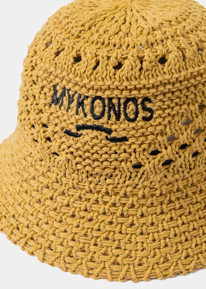 Brown "Mykonos" Knitted Bucket Hat - Image 3