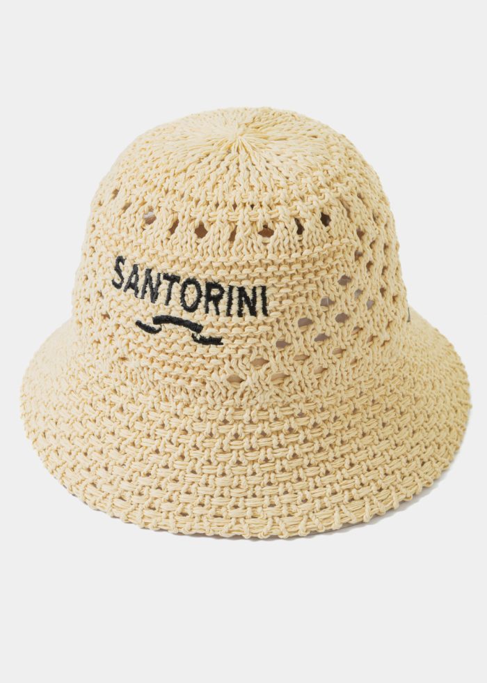 Beige "Santorini" Knitted Bucket Hat - Image 2