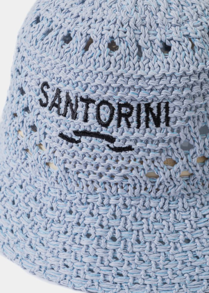 Light Blue "Santorini" Knitted Bucket Hat - Image 3