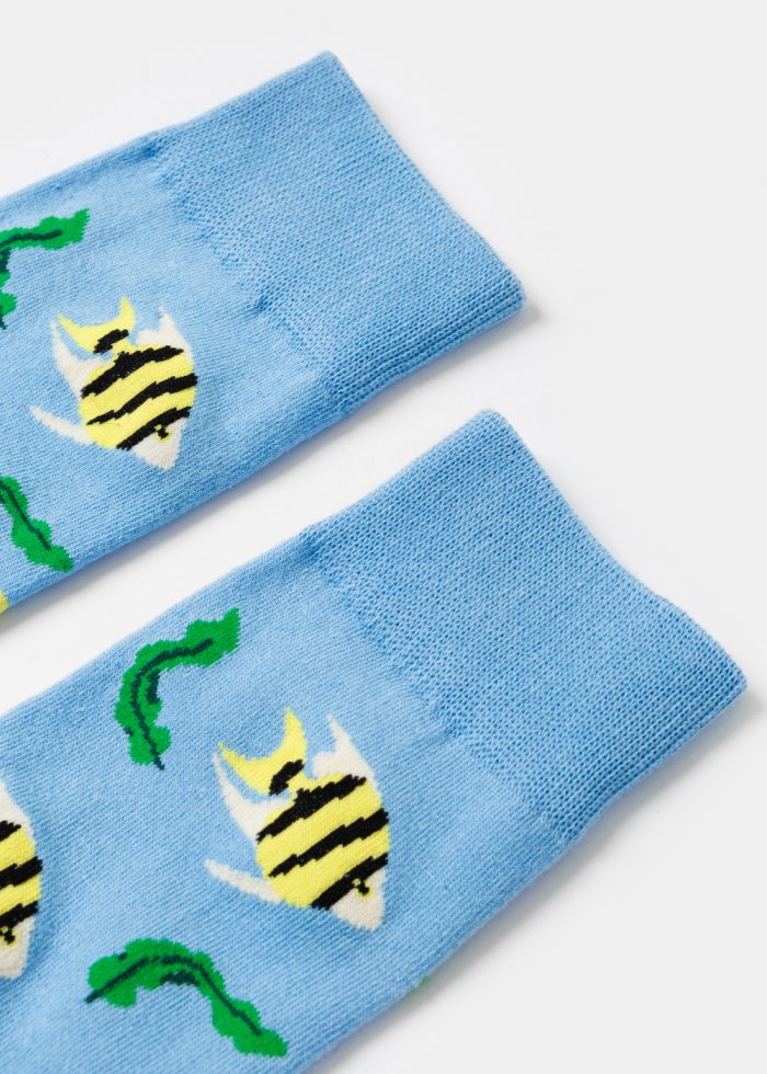 Unisex Socks w/ Yellow Fishes - Image 2