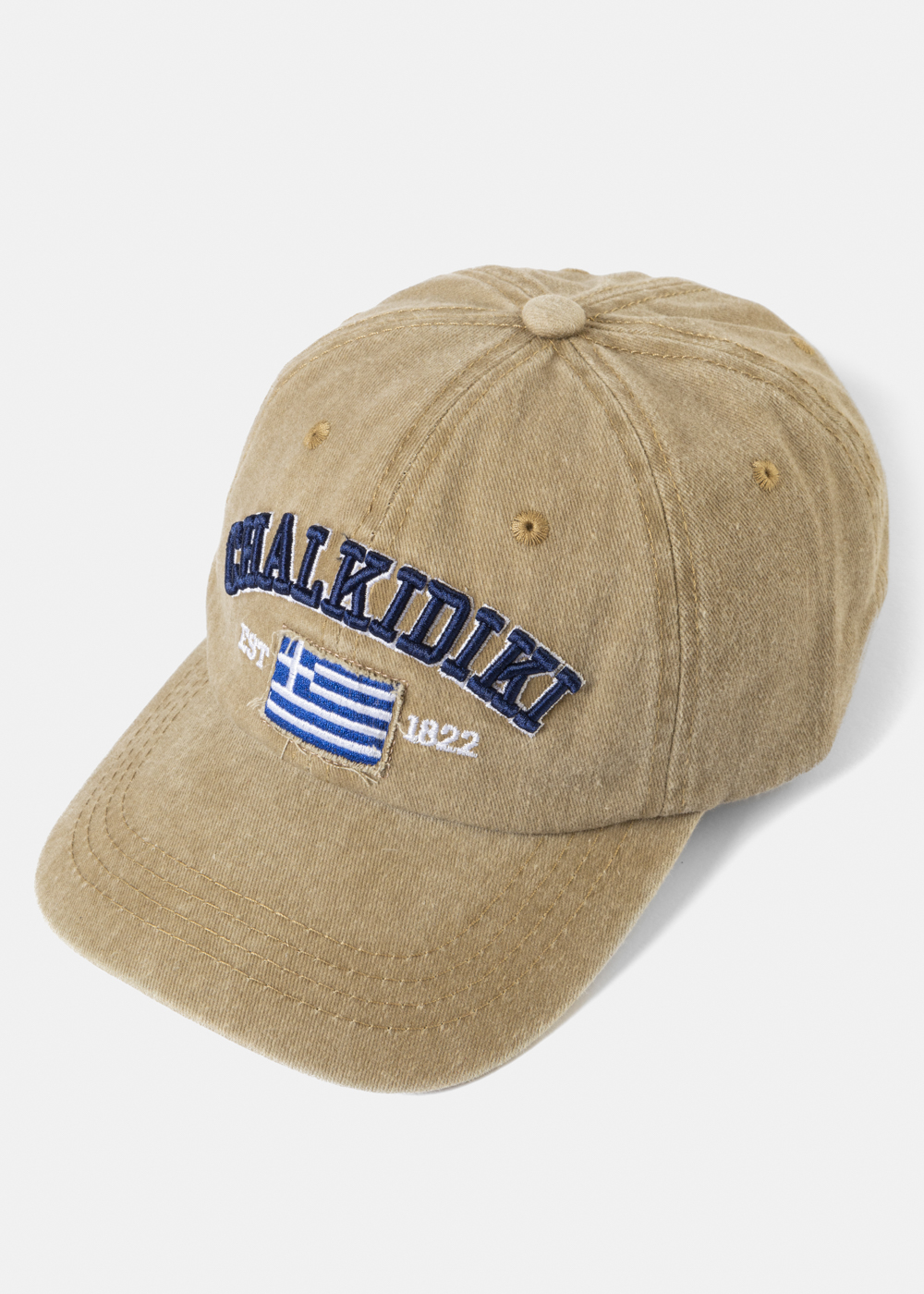 Chalkidiki Washed Beige w/ Greek Flag 2 Chalkidiki Washed Beige w/ Greek Flag 2 - Image 1