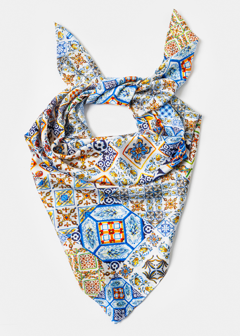 Brown Majolica Satin Scarf Brown Majolica Satin Scarf - Image 1