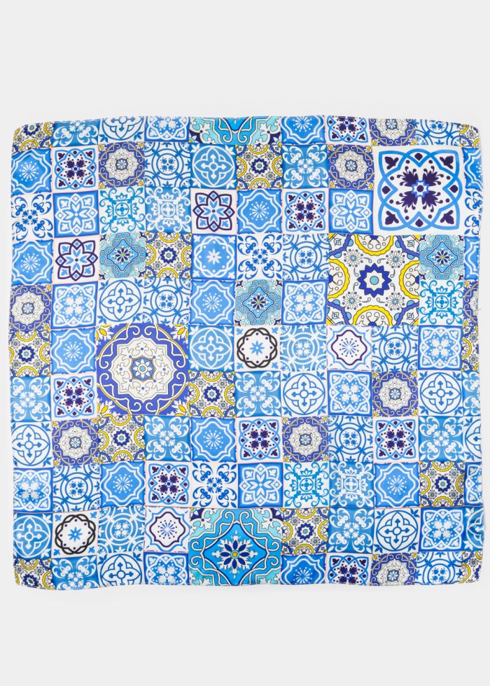 Blue Majolica Satin Scarf - Image 2