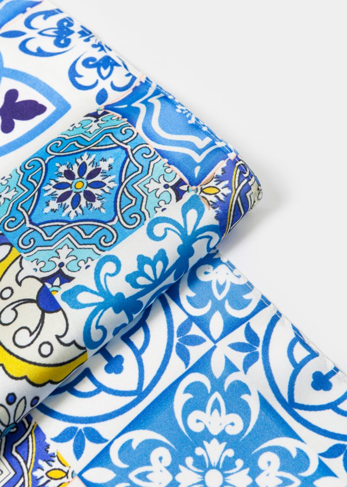 Blue Majolica Satin Scarf - Image 3