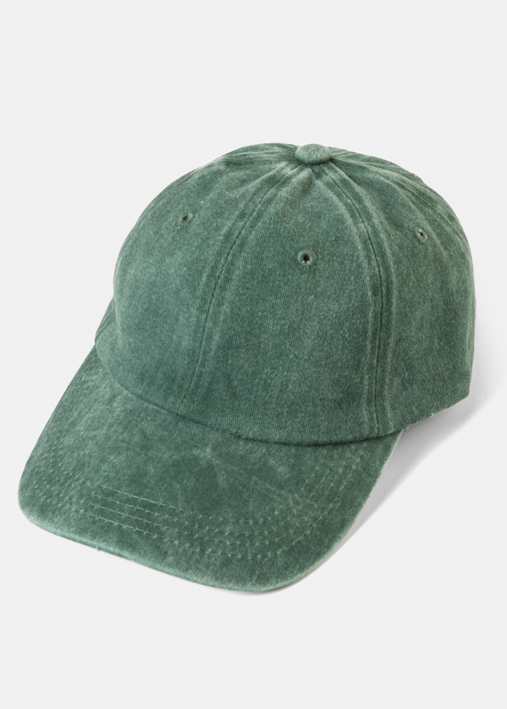 Washed Cotton Twill Cap - Dark Green Washed Cotton Twill Cap - Dark Green - Image 1
