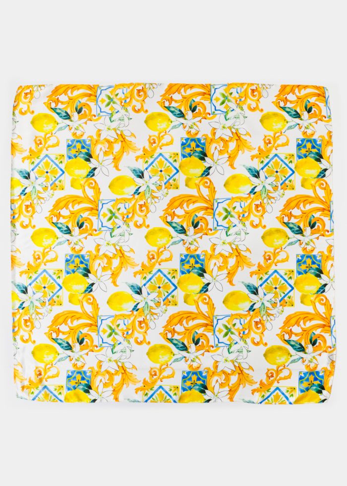 Lemon Blossom Satin Scarf - Image 2