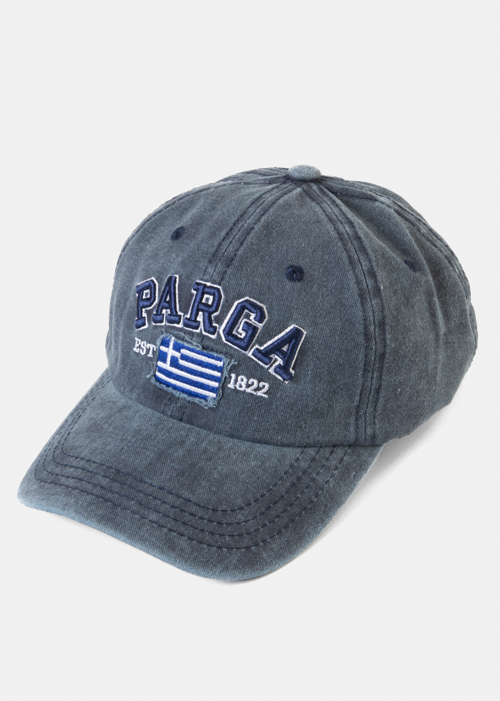 Parga Washed Navy Blue w/ Greek Flag 2 Parga Washed Navy Blue w/ Greek Flag 2 - Image 1