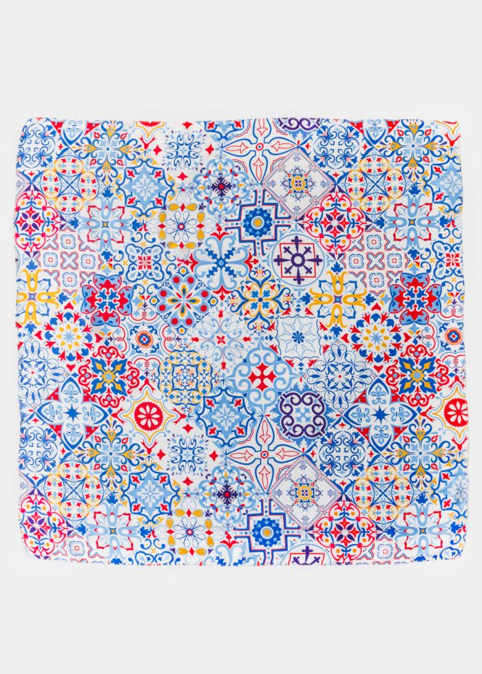 Colorful Majolica Satin Scarf - Image 2