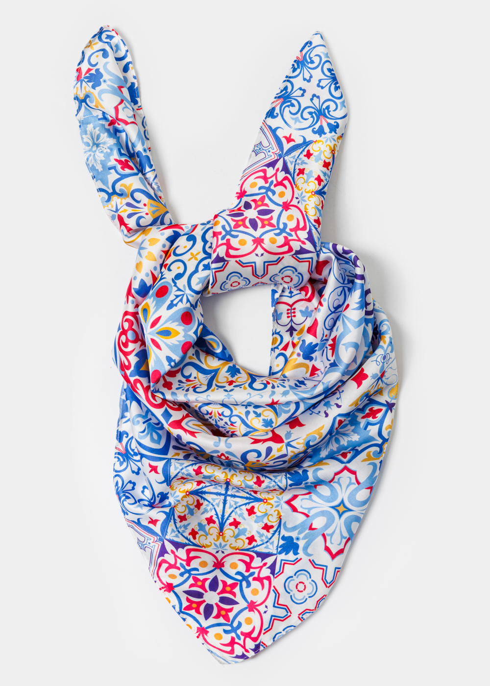 Colorful Majolica Satin Scarf Colorful Majolica Satin Scarf - Image 1