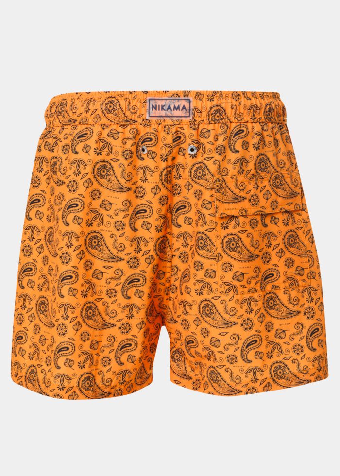 Orange Paisley Classic Men Swimwear - Image 2