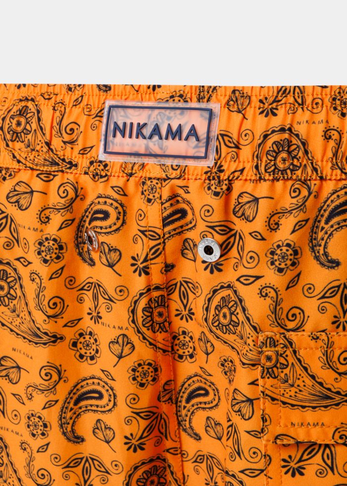 Orange Paisley Classic Men Swimwear - Image 3