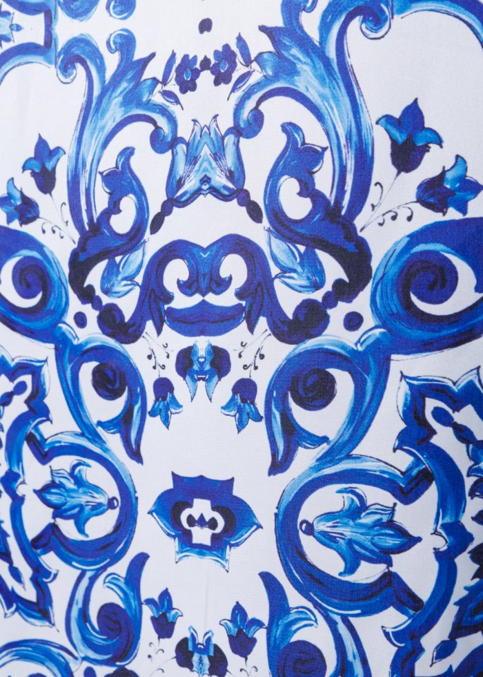 Butterfly Satin Dress w/ Porto Pattern - Image 3