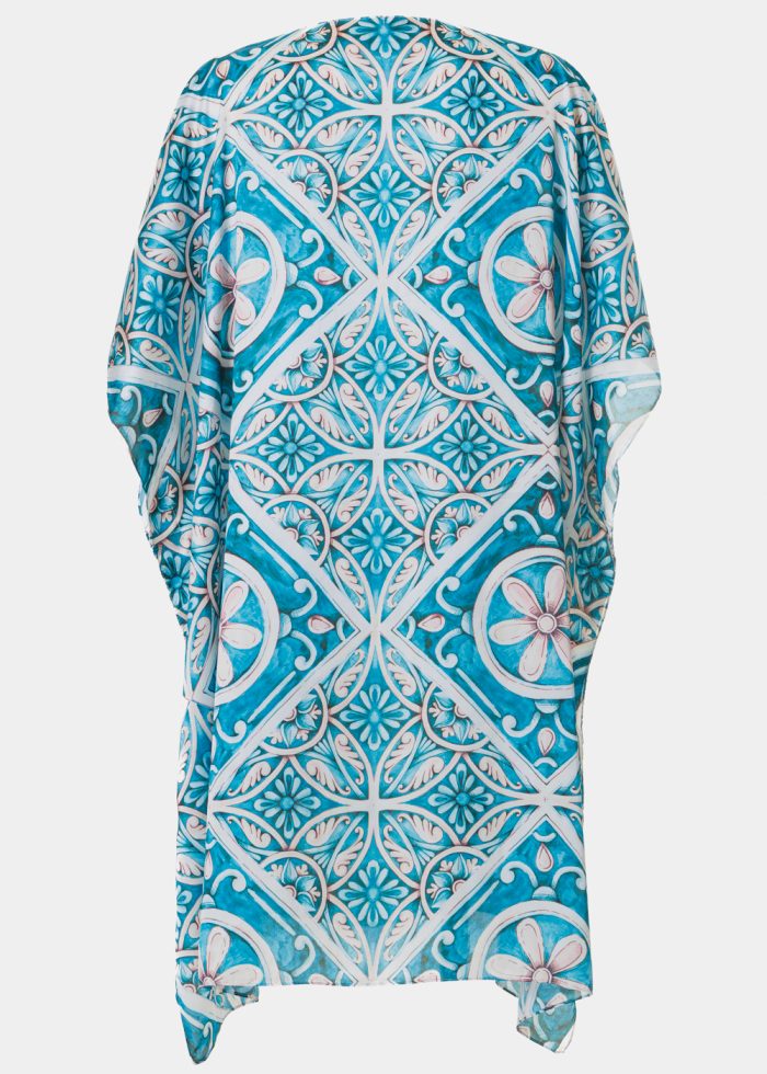 Butterfly Satin Dress w/ Tiles Pattern - Image 3