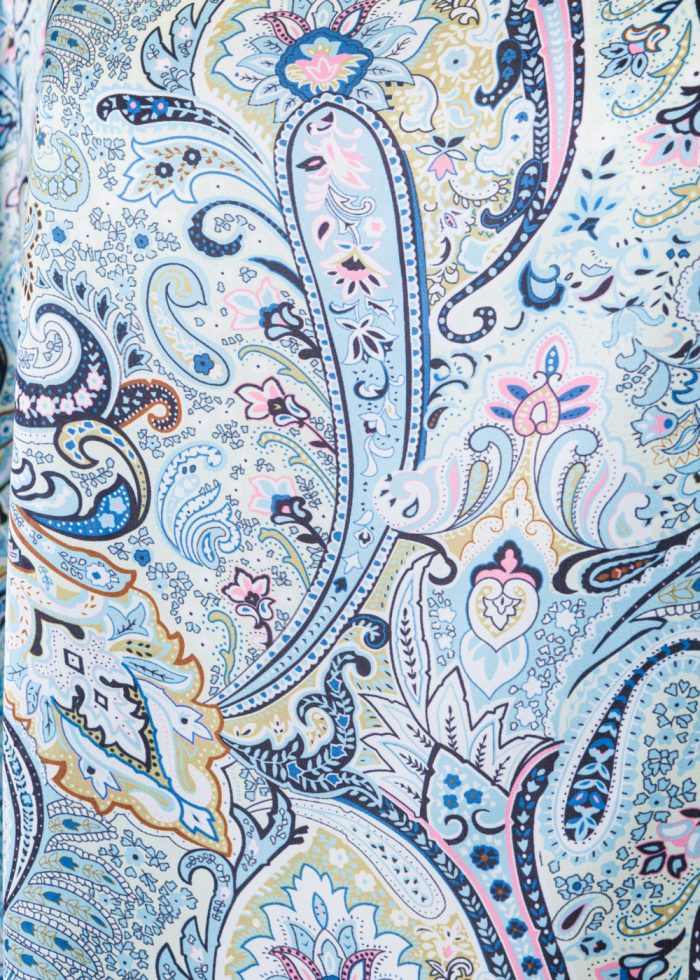 Butterfly Satin Dress w/ Green Paisley - Image 4