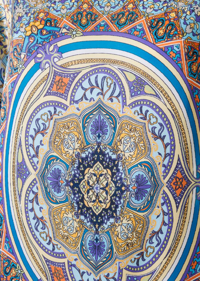 Butterfly Satin Dress w/ Royal Pattern - Image 3