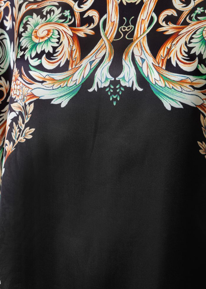 Butterfly Satin Dress w/ Gold Pattern - Image 3