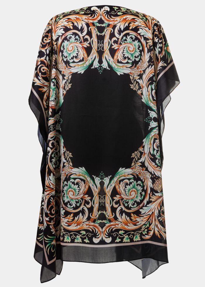 Butterfly Satin Dress w/ Gold Pattern - Image 2