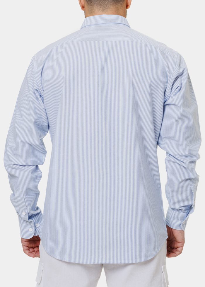 100% Cotton Blue Striped Shirt - Image 2
