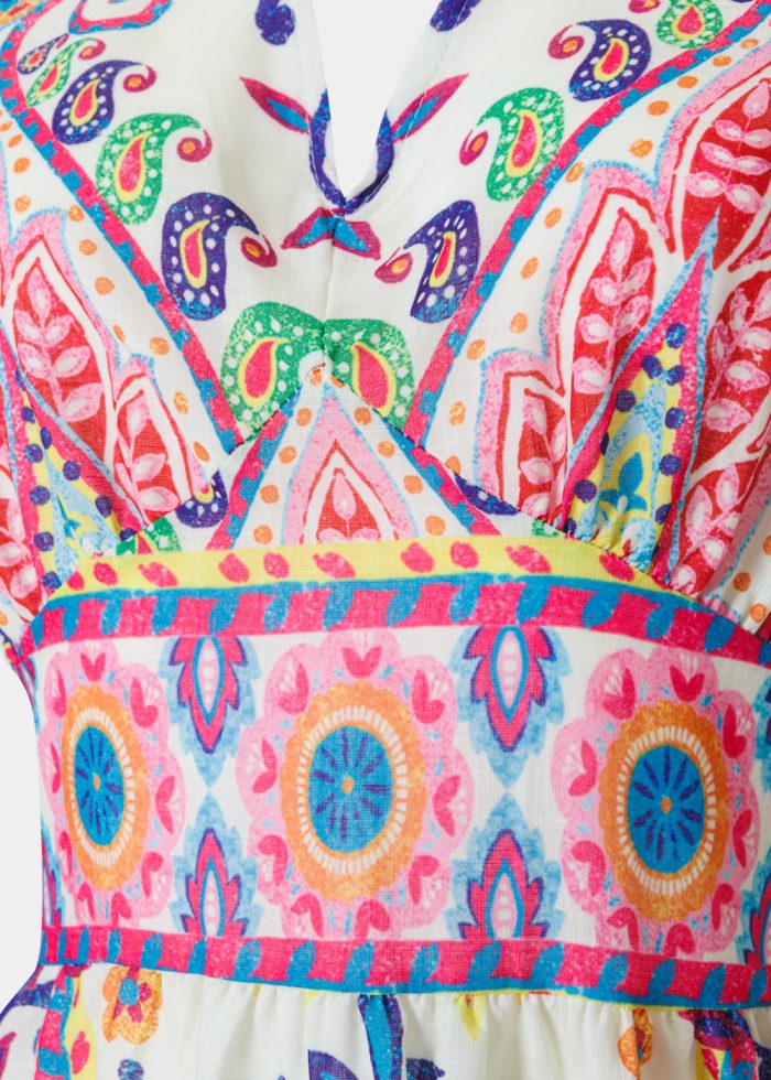 Colorful Maxi Dress w/ Paisley Pattern - Image 3