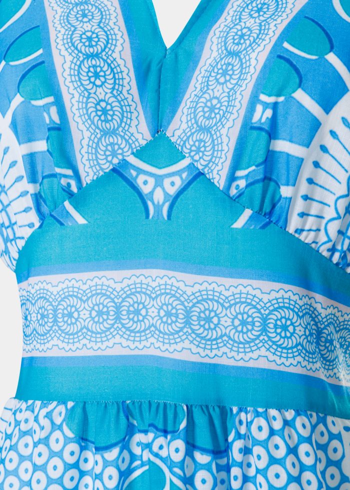 Light Blue Maxi Dress w/ Circles Pattern - Image 2