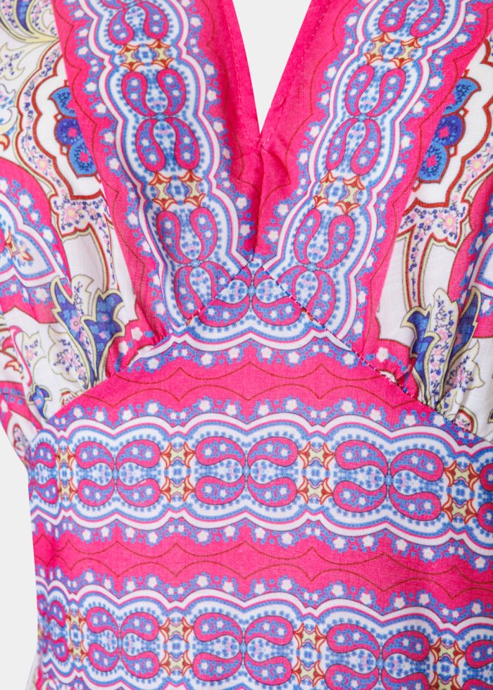 Pink Maxi Dress w/ Paisley Pattern - Image 3
