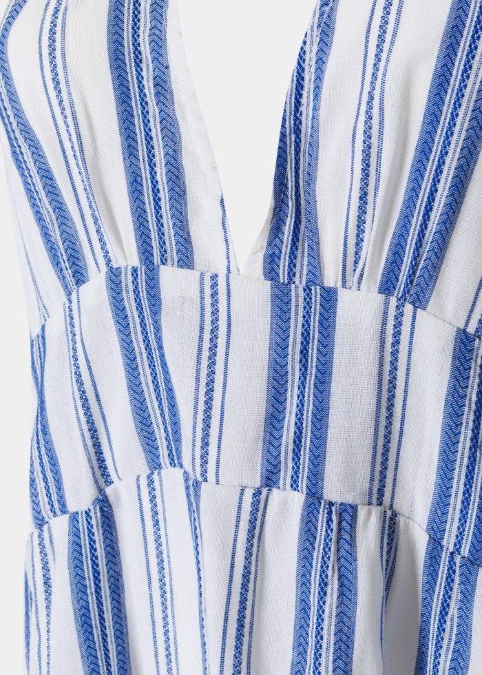 Striped Backless Maxi Dress - Image 3