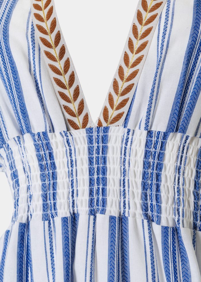 Striped V-Neck Maxi Dress - Image 3