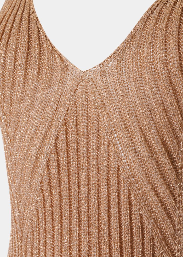 Brown Shimmery Knitted Beachwear - Image 5