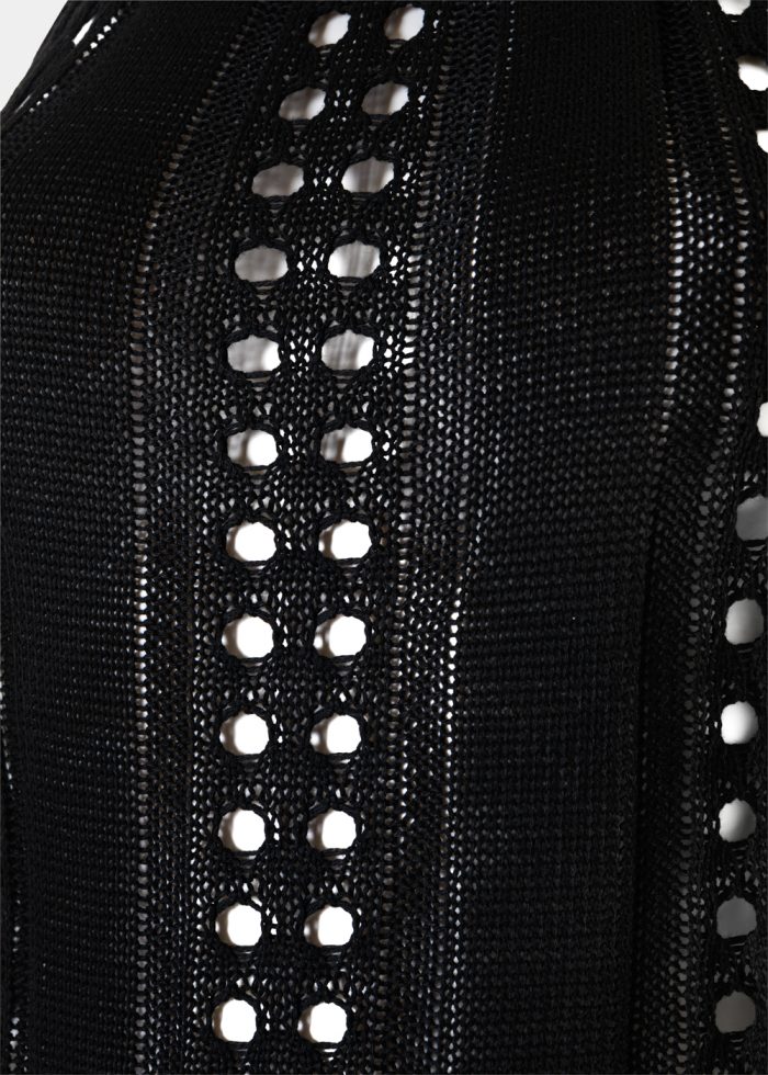 Black Knitted Beachwear w/ Halter Neck - Image 2