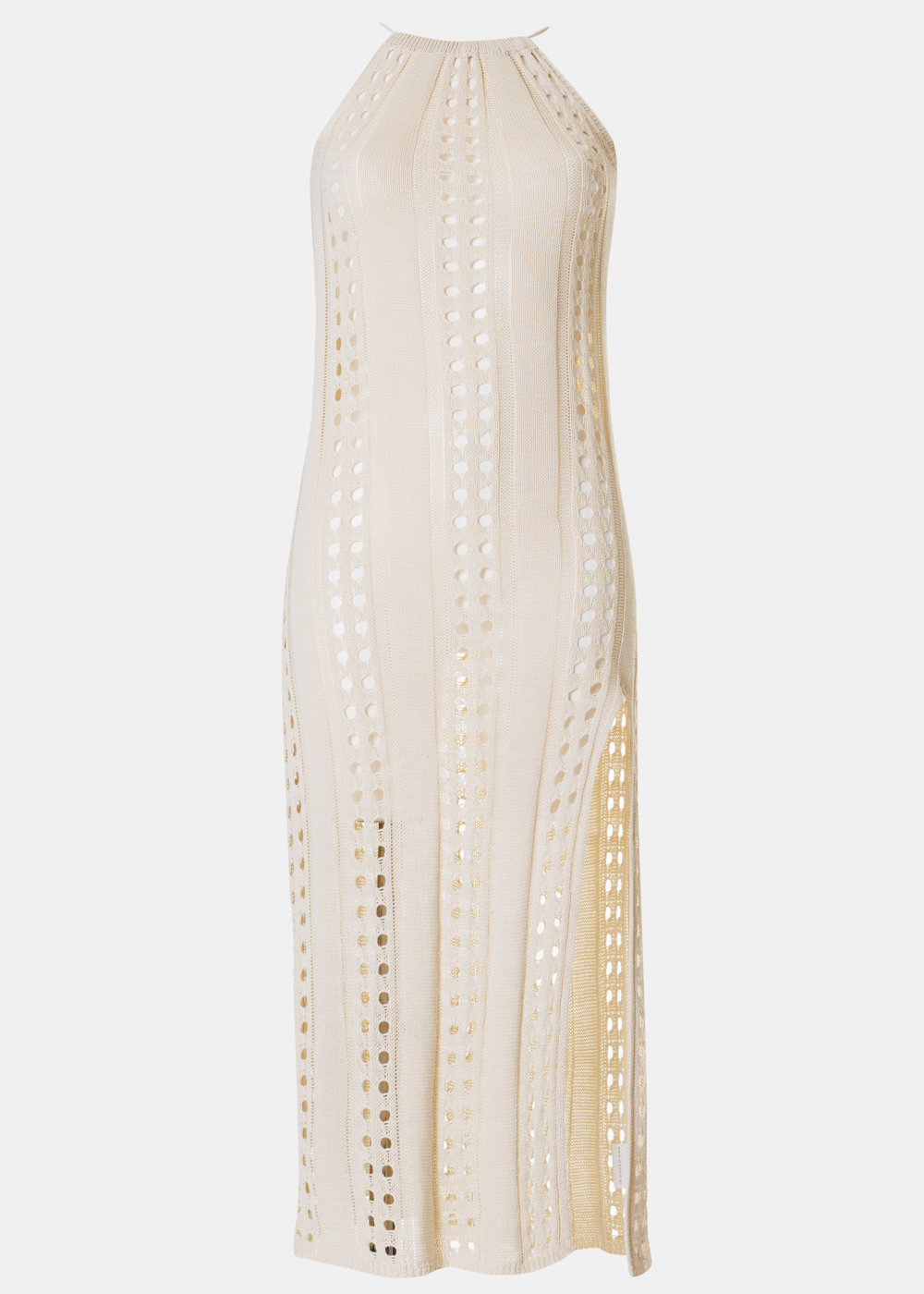 Beige Knitted Beachwear w/ Halter Neck Beige Knitted Beachwear w/ Halter Neck - Image 1