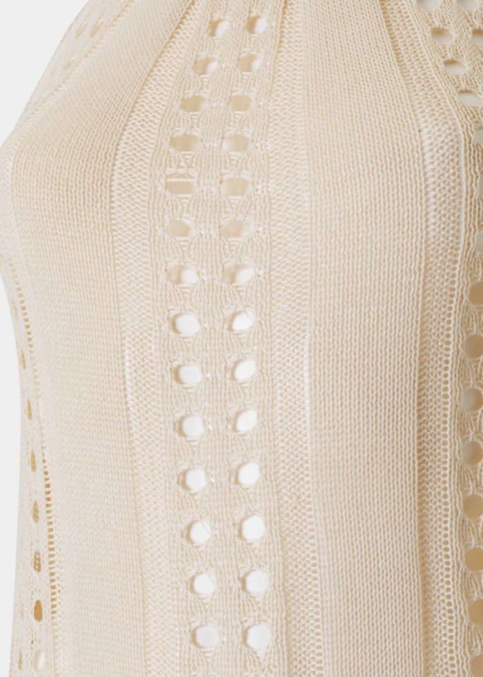 Beige Knitted Beachwear w/ Halter Neck - Image 2