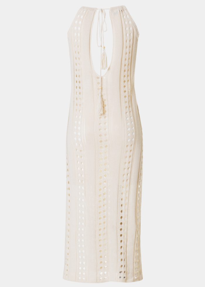 Beige Knitted Beachwear w/ Halter Neck - Image 3