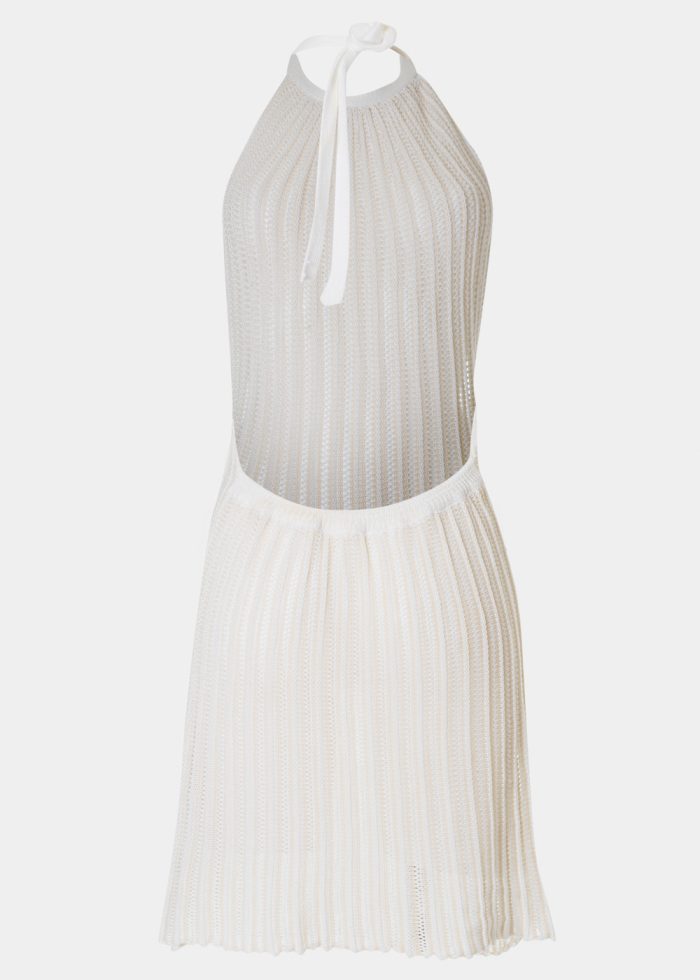 Ecru Open-Back Knitted Beachwear - Image 4