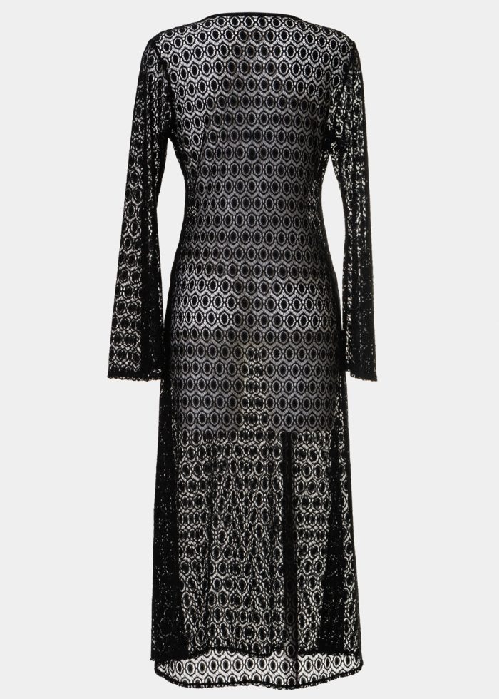 Long Sleeved Knitted Beachwear w/ Ring Detail - Image 3