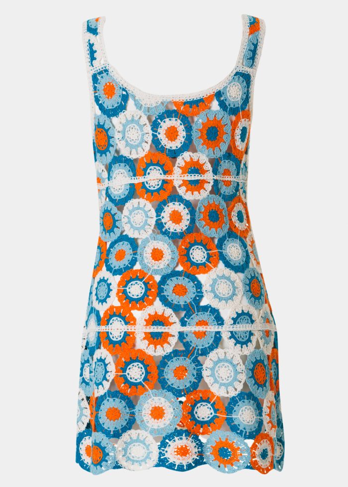 Colorful Crochet Mini Dress - Image 2