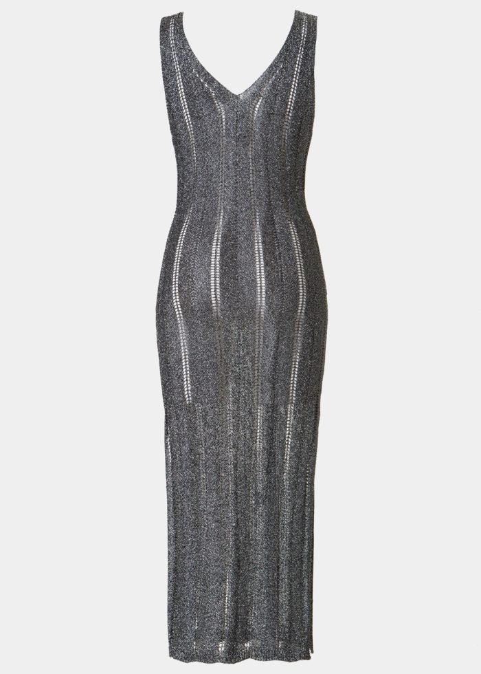 Grey Shimmery Knitted Beachwear - Image 2