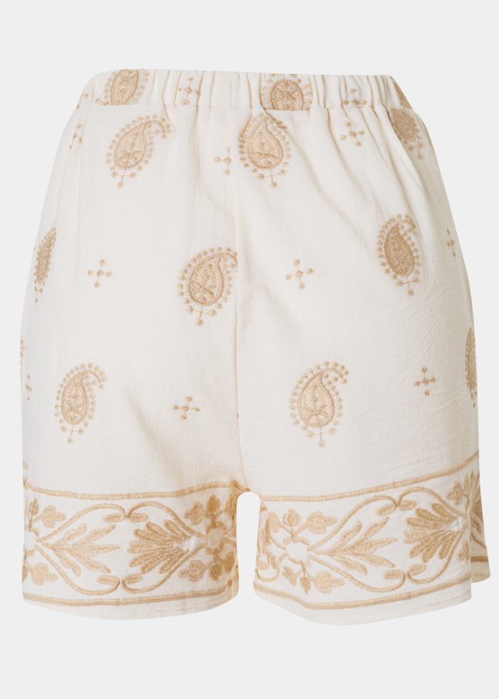 Beige Shorts w/ Embroidered Details - Image 2