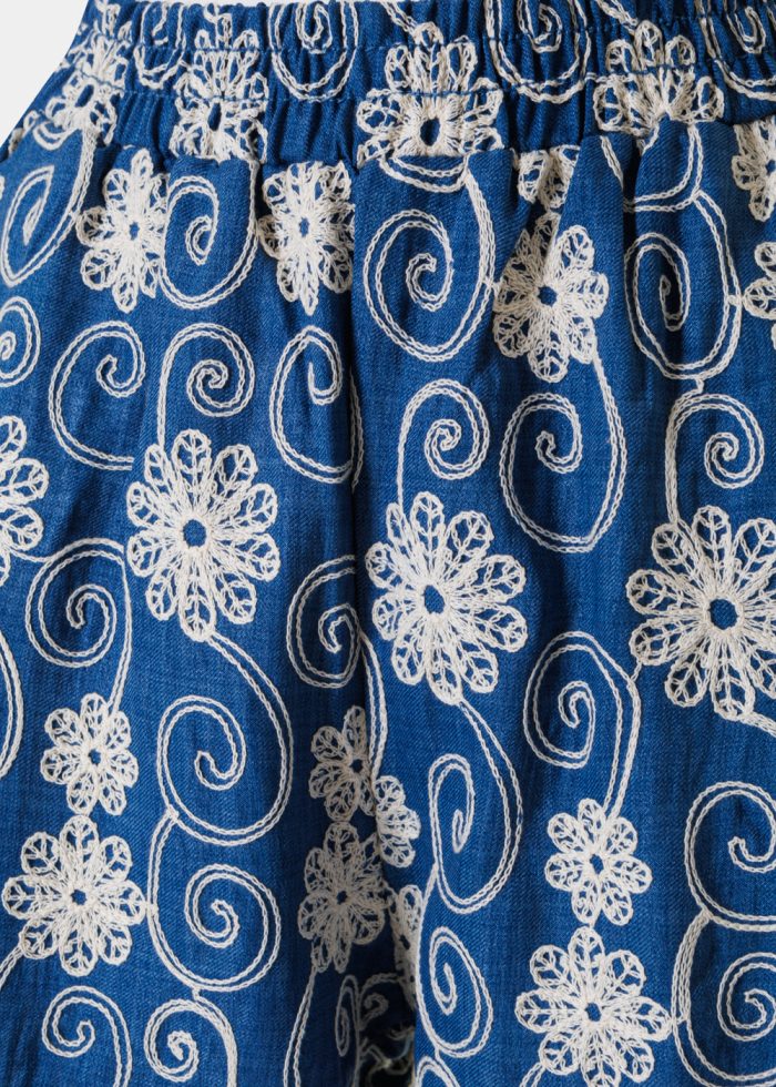 Blue Pants w/ Embroidered Margaritas - Image 2