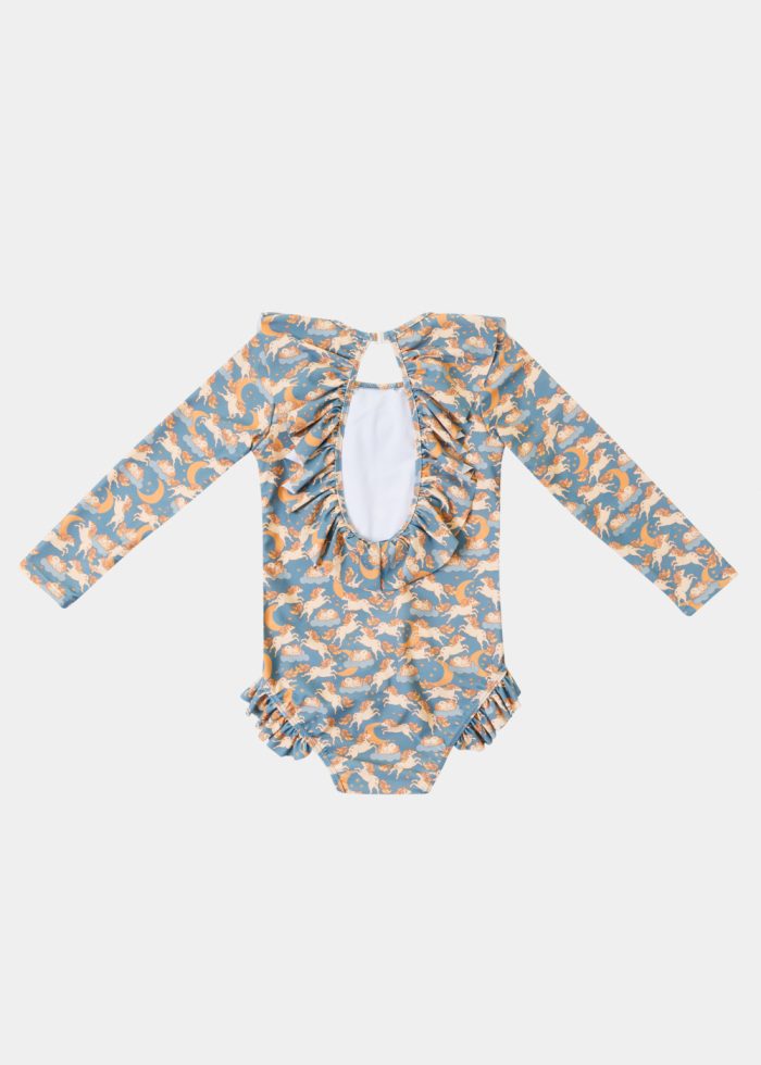 Girls One-Piece Swimsuit w/ Unicorns Print - Image 3