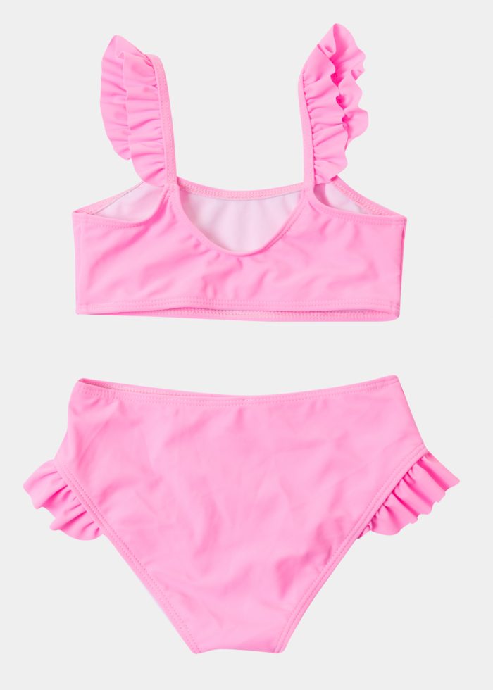 Girls Bikini Swimwear w/ Ruffles - Pink - Image 3