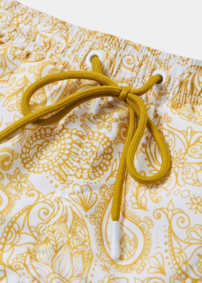 Yellow Boys Swimwear w/ Paisley Pattern - Image 3