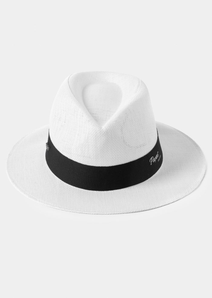 White "Paxos" Panama Style Hat - Image 2