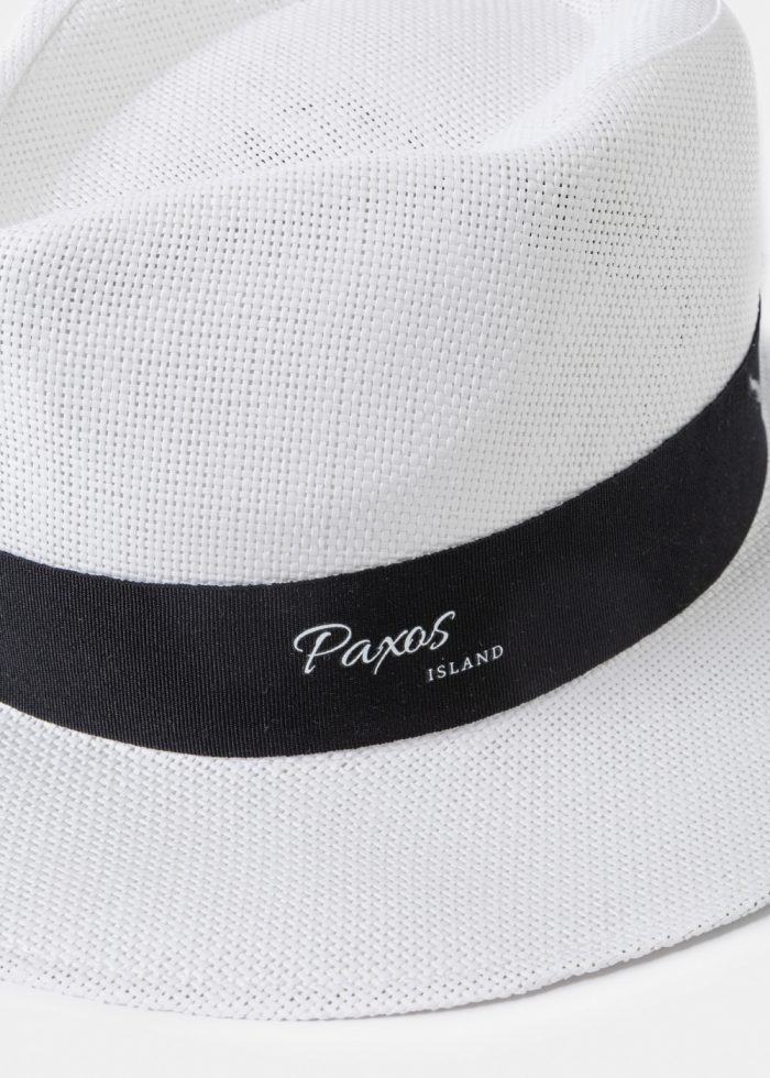 White "Paxos" Panama Style Hat - Image 3