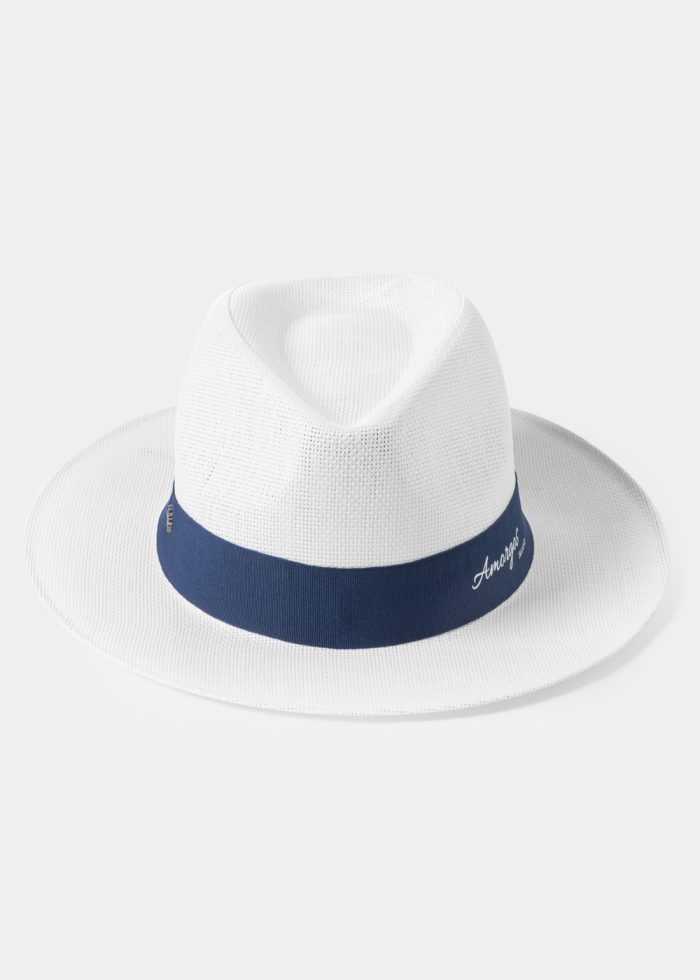 White "Amorgos" Panama Style Hat - Image 2