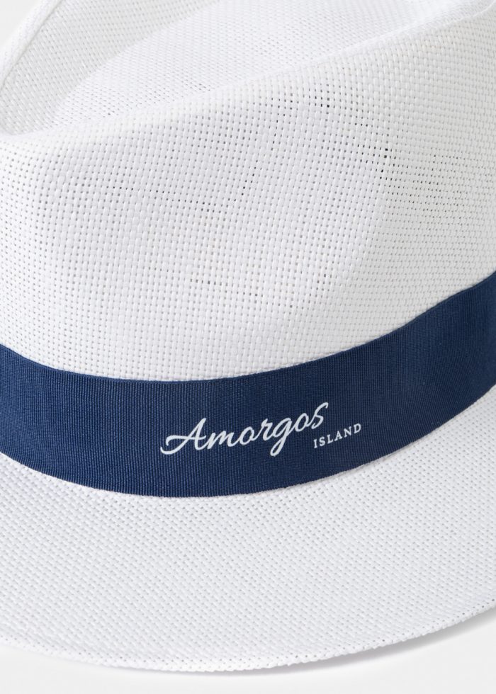 White "Amorgos" Panama Style Hat - Image 3
