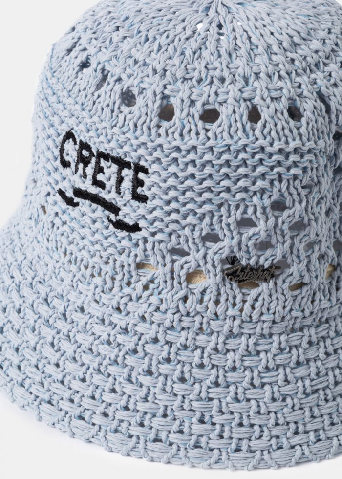 Light Blue "Crete" Knitted Bucket Hat - Image 3