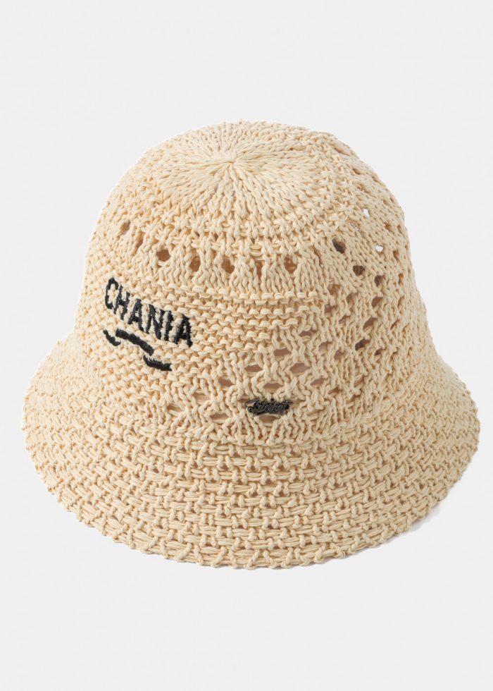 Beige "Chania" Knitted Bucket Hat - Image 2